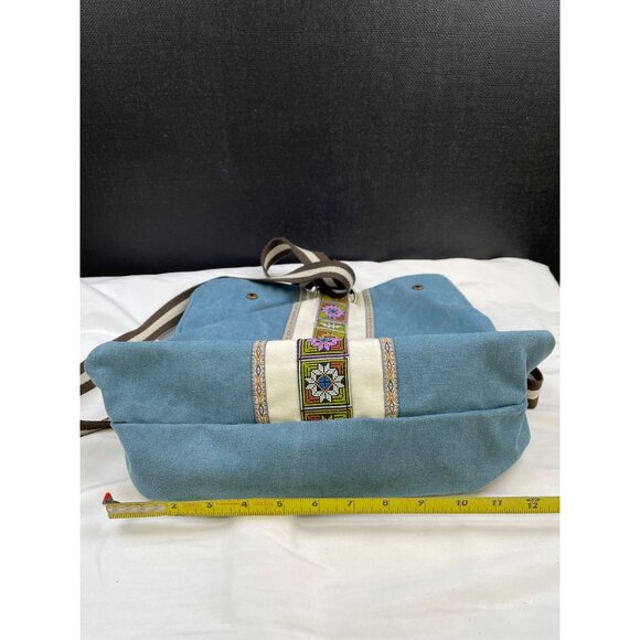 Women's Blue Denim Canvas Backpack SKU 3748 - Picture 8 of 11